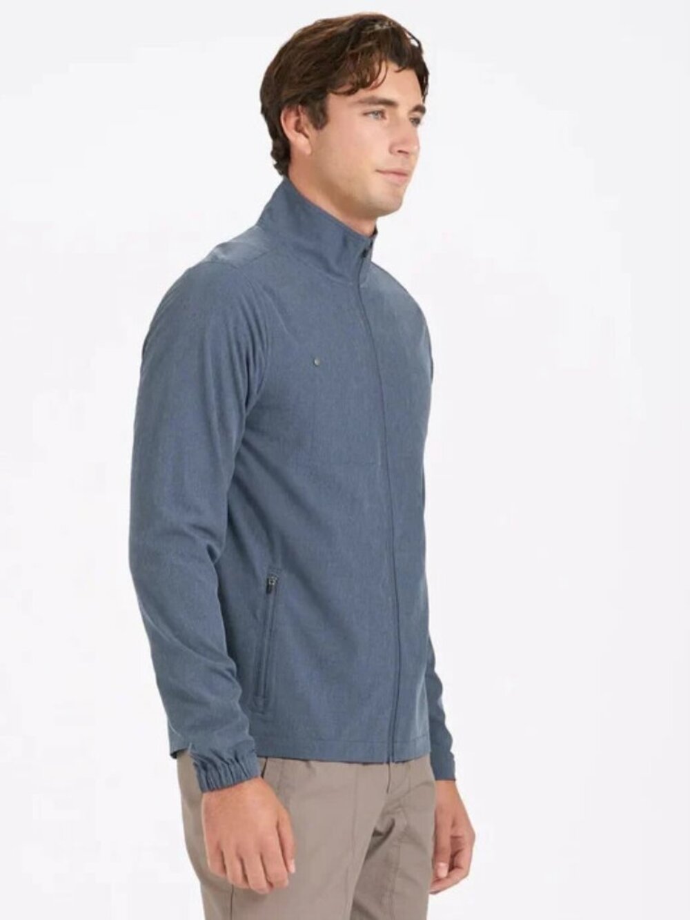 VUORI Men’s Venture Track Jacket Full Zip Blue/Grey Size Large